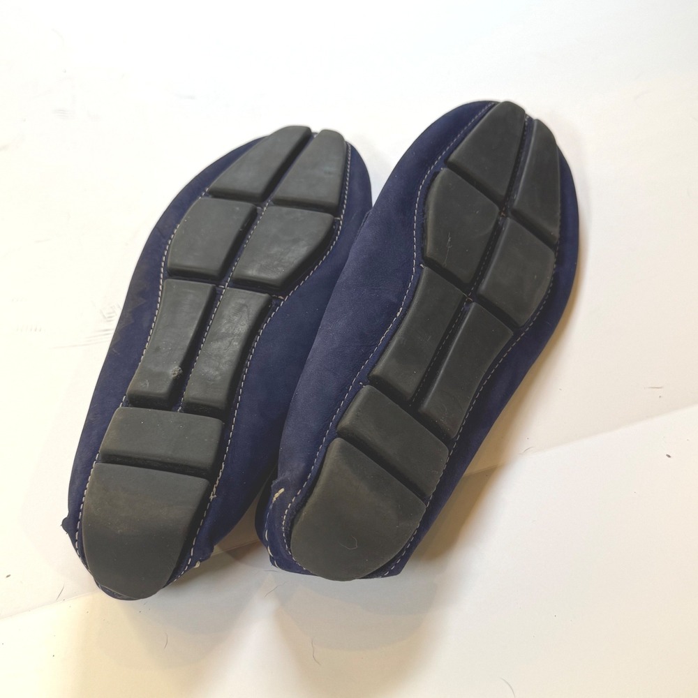 Bruno Magli Navy Blue Suede Driving Loafers Penny Moccasins Size 8 B - Picture 8 of 9
